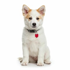 Obraz premium Beautiful Puppy with Heart Tag