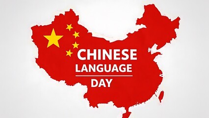 Chinese Language Day Design with Map Graphic
