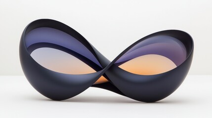 Fototapeta premium A modern abstract sculpture composed of overlapping black and purple spheres.