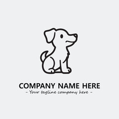 Dog illustration black and white for logo company vector image
