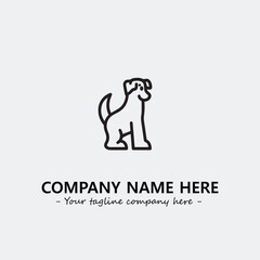 Dog illustration black and white for logo company vector image
