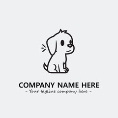 Dog illustration black and white for logo company vector image
