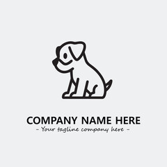 Dog illustration black and white for logo company vector image
