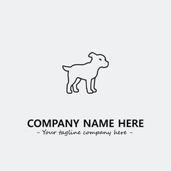 Dog illustration black and white for logo company vector image
