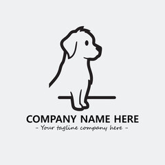 Dog illustration black and white for logo company vector image
