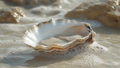 Seashell on Sandy Beach