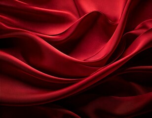Obraz premium 光沢感のある赤い布の背景