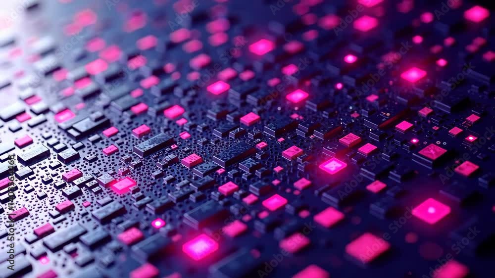 Poster futuristic quantum computing a microscopic view of data processing and technological innovation
