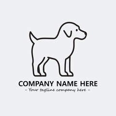 Dog illustration black and white for logo company vector image
