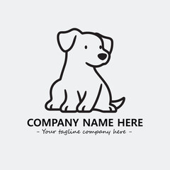 Dog illustration black and white for logo company vector image
