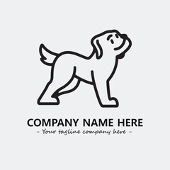 Dog illustration black and white for logo company vector image
