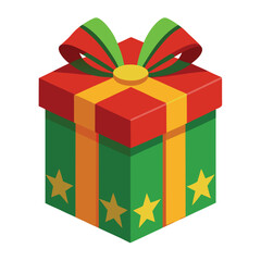 Christmas gift box isolated on white background