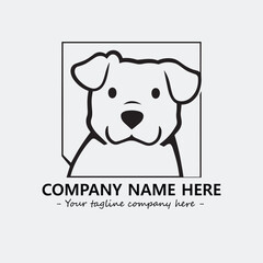Dog illustration black and white for logo company vector image
