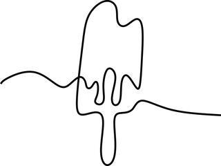 Continuous Ice Cream Line Art