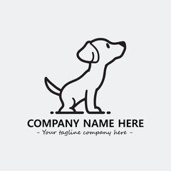 Dog illustration black and white for logo company vector image
