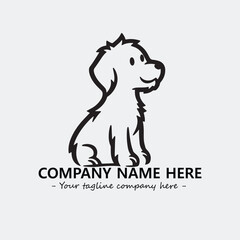 Dog illustration black and white for logo company vector image
