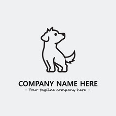 Dog illustration black and white for logo company vector image
