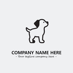 Fototapeta premium Dog illustration black and white for logo company vector image 