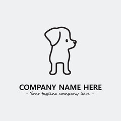 Dog illustration black and white for logo company vector image

