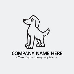 Dog illustration black and white for logo company vector image
