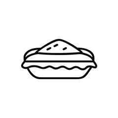 Simple Apple Pie Slice Icon Baked Fruit Dessert Line Art