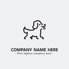 Dog illustration black and white for logo company vector image
