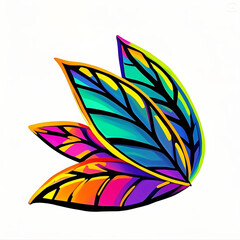 abstract colorful  floral or leaves design
