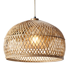 wicker chandelier isolated on white background