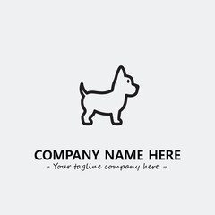 Dog illustration black and white for logo company vector image
