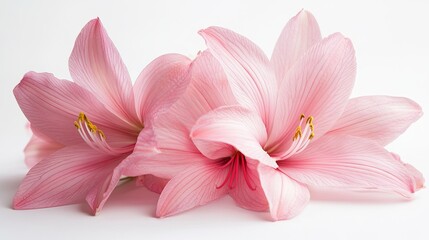 Fototapeta premium Beautiful pink amaryllis flower blossom bloom floral spring nature plant petal botanical closeup photo