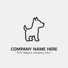 Dog illustration black and white for logo company vector image
