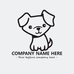 Dog illustration black and white for logo company vector image
