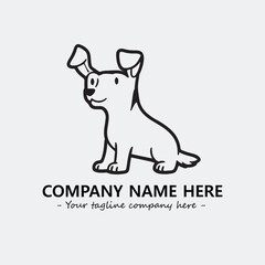 Dog illustration black and white for logo company vector image
