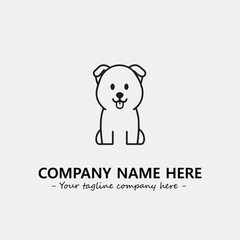 Dog illustration black and white for logo company vector image
