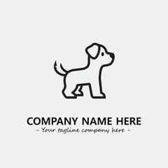Dog illustration black and white for logo company vector image

