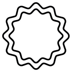  black outline decorative badges and frames, featuring multiple layers of zigzagged lines 