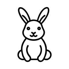 Fototapeta premium Easter Bunny Icon in Minimalist Style 