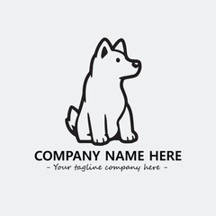 Dog illustration black and white for logo company vector image
