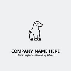 Dog illustration black and white for logo company vector image
