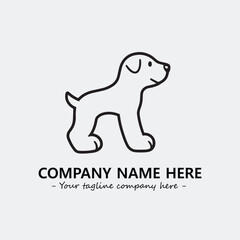 Dog illustration black and white for logo company vector image
