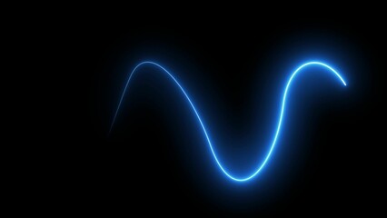 A glowing neon curved line icon, radiating in electric blue or pink. Smooth, flowing design evokes motion, flexibility, or connection—ideal for modern or artistic interfaces.