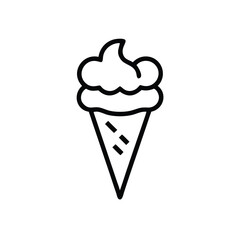 Simple Ice Cream Cone Icon Illustration In Vector Format Design