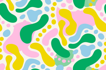 "Modern Color Blob Seamless Background with Soft Abstract Shapes"

