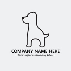 Dog illustration black and white for logo company vector image
