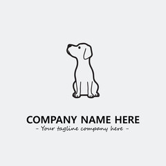Dog illustration black and white for logo company vector image
