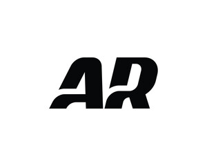 AR logo design vector template. AR