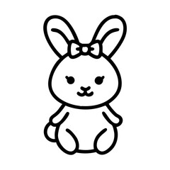 Cute bunny with bow illustration for Easter celebration  