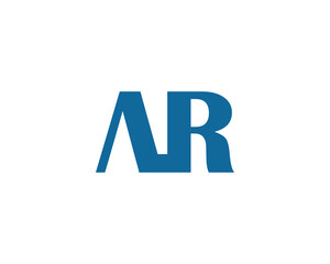 AR logo design vector template. AR