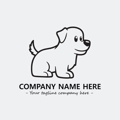 Dog illustration black and white for logo company vector image

