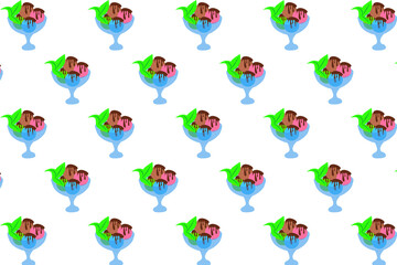 Obraz premium seamless pattern with various flavor ice cream